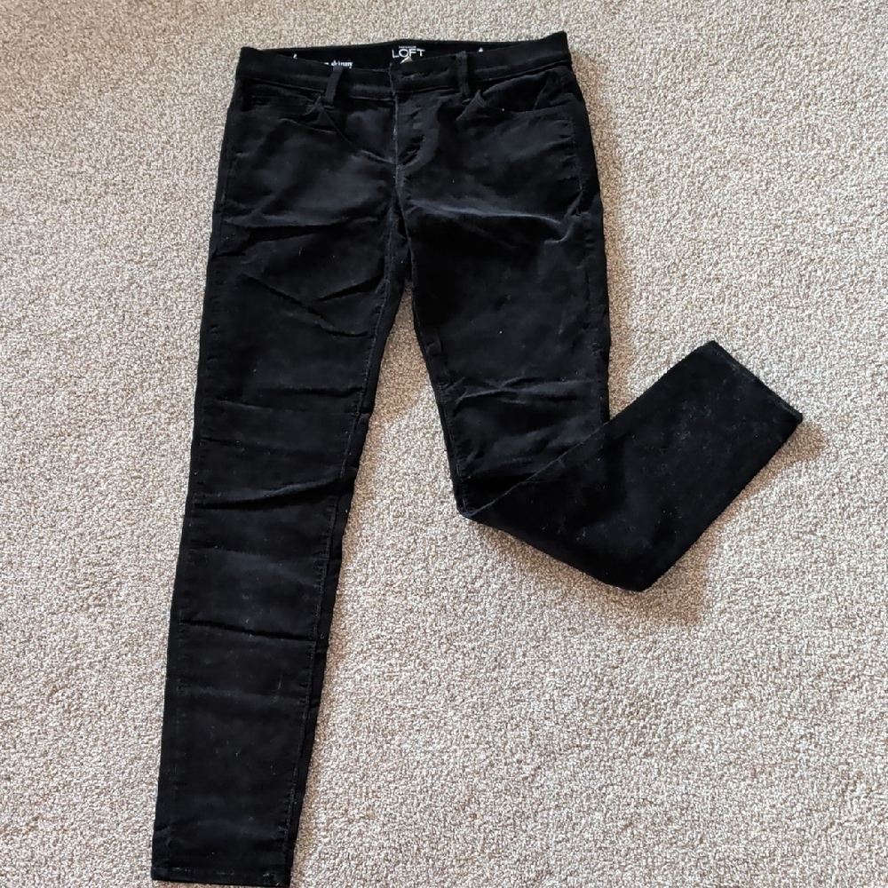 Loft Women's Black Skinny Corduroy Pants